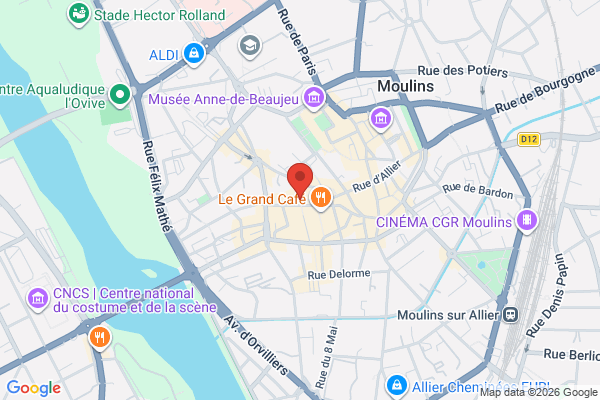 Carte de Place d'Allier, Moulins, France