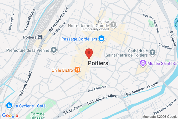 Carte de Poitiers, France