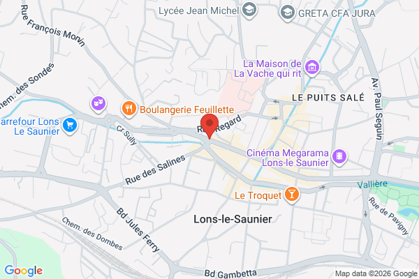 Carte de Rue Lecourbe, Lons-le-Saunier, France
