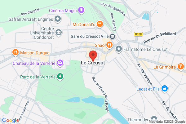 Carte de Le Creusot, France