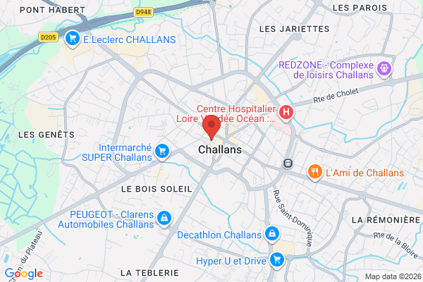Carte de l'emplacement Local commercial centre-ville Challans