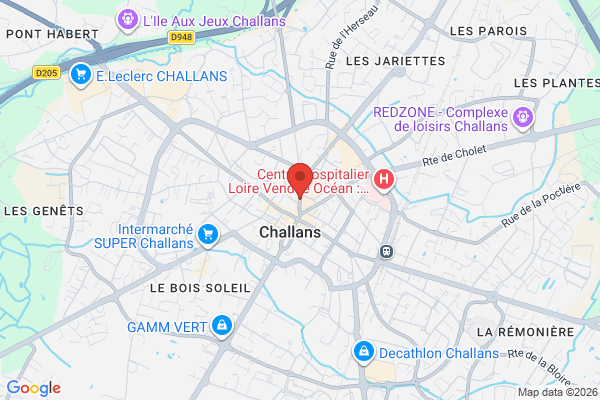 Carte de l'emplacement Local commercial centre-ville Challans