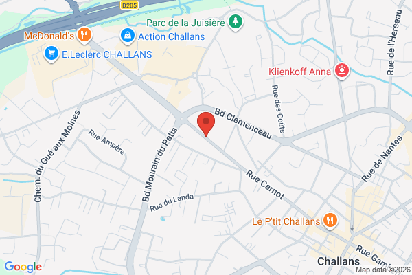 Carte de Rue Carnot, Challans, France