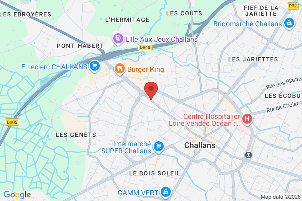 Carte de l'emplacement Local commercial centre-ville Challans