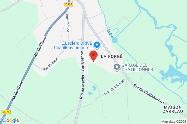 Carte de Les Barbarines, Châtillon-sur-Indre, France