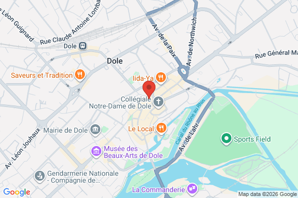 Carte de 54 Rue de Besançon, Dole, France