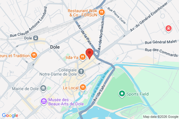 Carte de 8 Rue de Besançon, Dole, France
