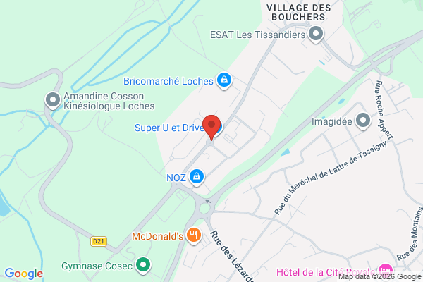 Carte de Route de Vauzelles, Loches, France