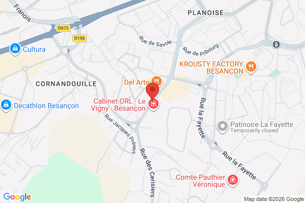 Carte de Rue Alfred de Vigny, Besançon, France