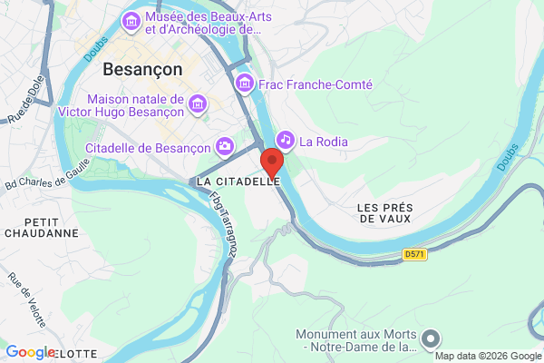 Carte de l'emplacement 25000 Besançon