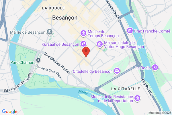 Carte de 25 Rue Ronchaux, Besançon, France