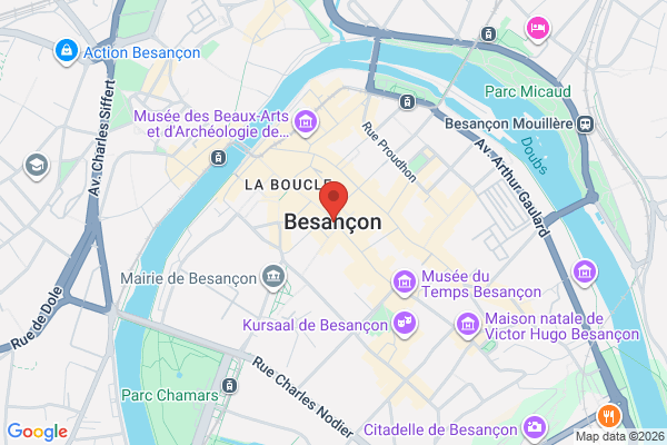 Carte de Besançon, France