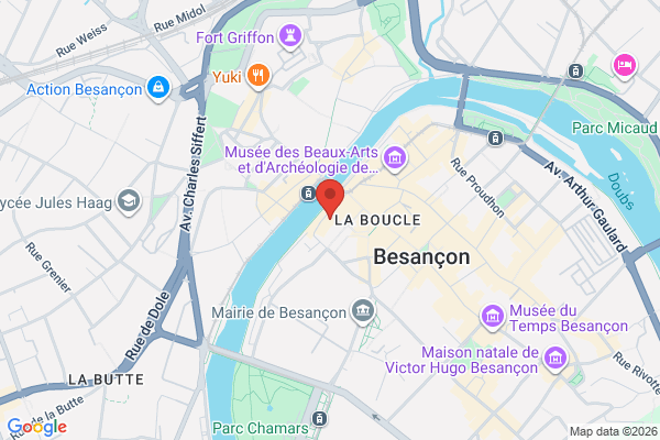 Carte de 19 Rue Claude Pouillet, Besançon, France