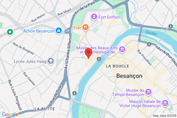 Carte de 6 Rue Marulaz, Besançon, France