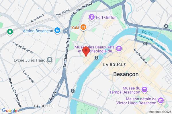 Carte de 23 Rue de l'École, Besançon, France