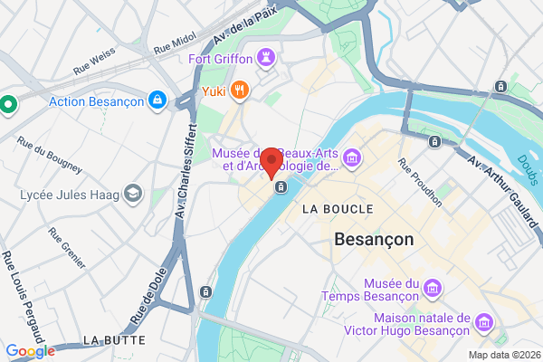 Carte de 17 Rue d'Arènes, Besançon, France