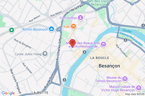Carte de 25 Rue de Vignier, Besançon, France