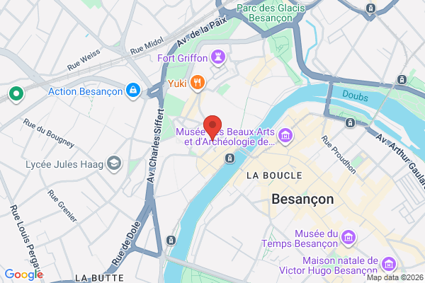 Carte de 10 Rue de l'École, Besançon, France