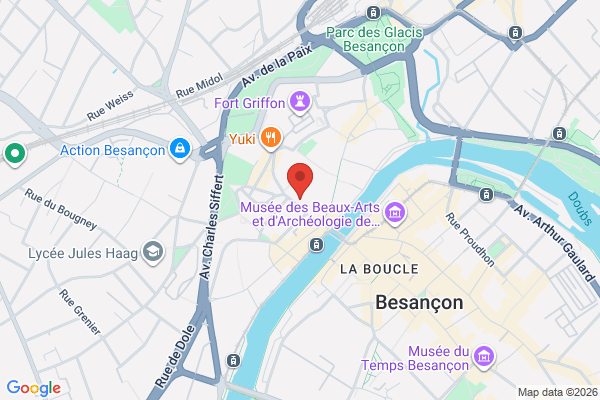 Carte de 12 Rue de la Madeleine, Besançon, France