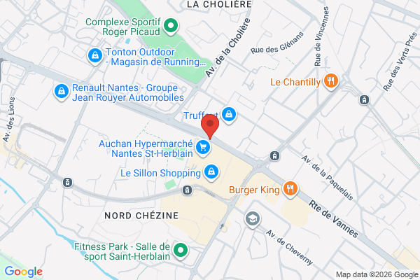 Carte de Route de Vannes, Nantes, France