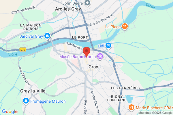 Carte de l'emplacement 70100 Gray