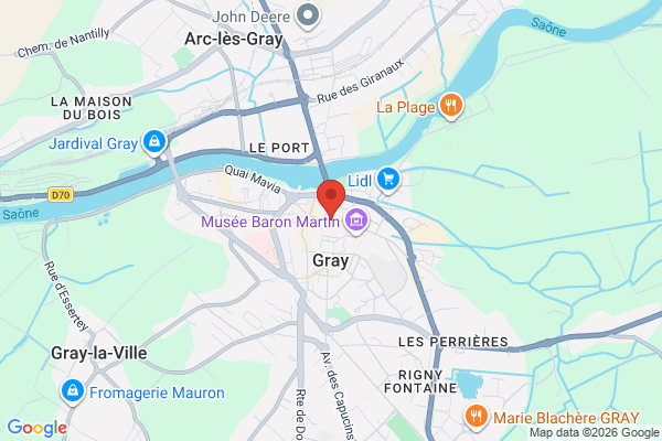 Carte de l'emplacement 70100 Gray