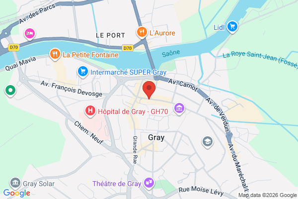 Carte de 14 Rue Vanoise, 70100 Gray, France