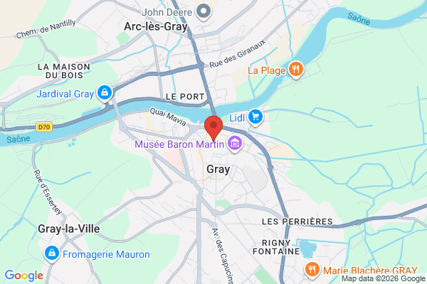 Carte de l'emplacement 70100 Gray