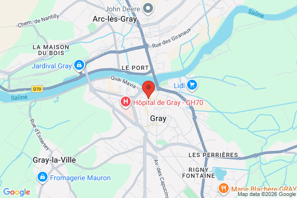 Carte de l'emplacement 70100 Gray