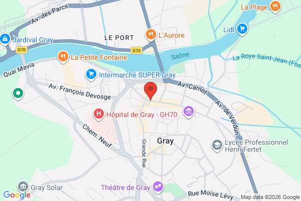 Carte de 13 Rue Vanoise, 70100 Gray, France