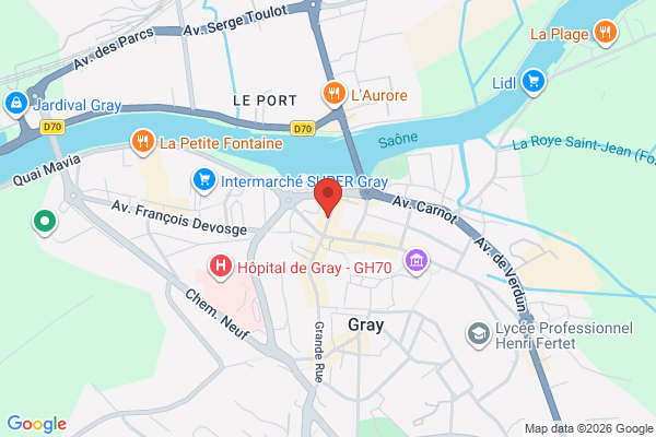 Carte de 11 Rue Gambetta, 70100 Gray, France