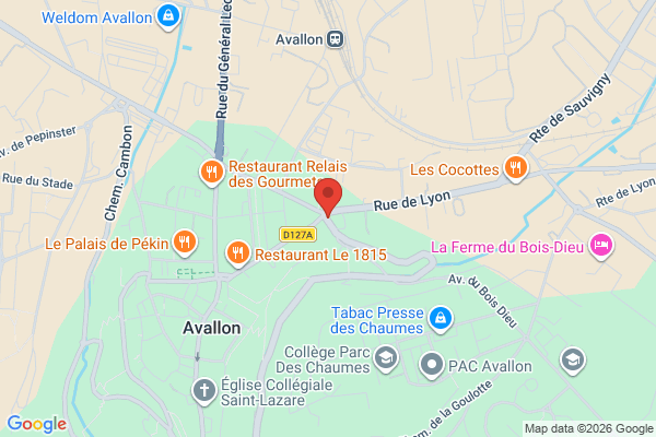 Carte de 1 Route de Lormes, Avallon, France