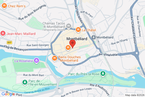 Carte de 42 Rue des Febvres, Montbéliard, France