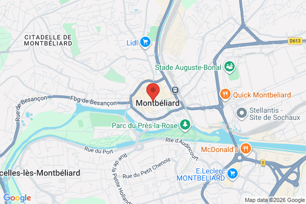 Carte de l'emplacement 25200 Montbéliard