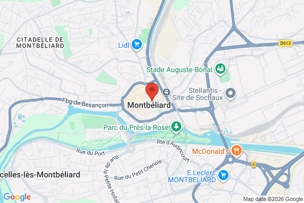 Carte de l'emplacement 25200 Montbéliard