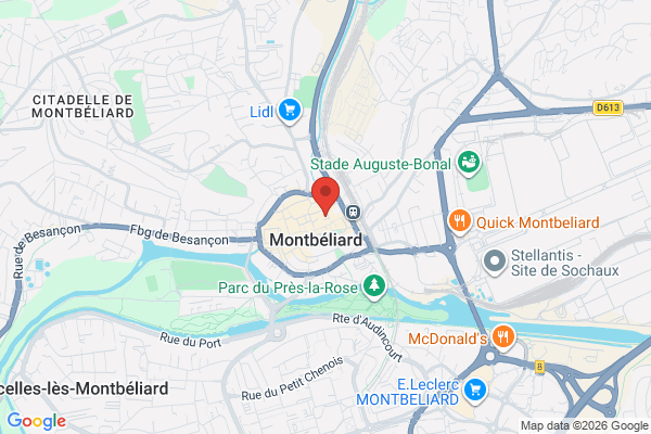 Carte de l'emplacement 25200 Montbéliard