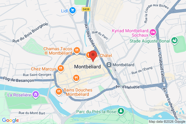 Carte de Rue de Velotte, Montbéliard, France