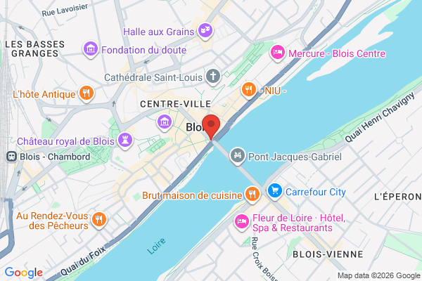 Carte de Blois, Centre-Val de Loire, France