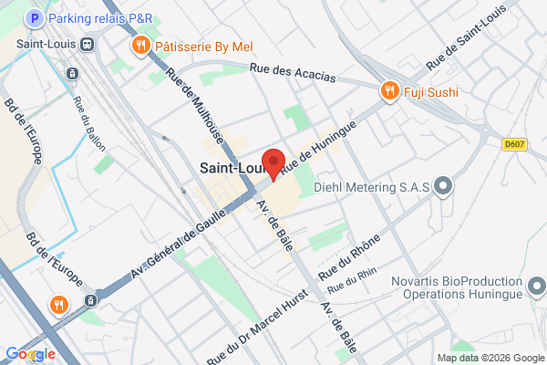 Carte de 1 Rue de Huningue, Saint-Louis, France