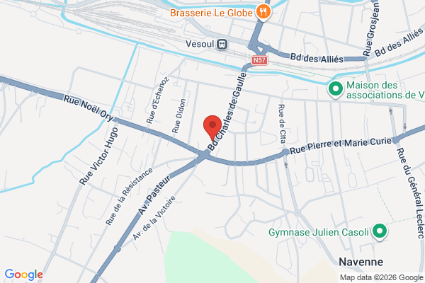 Carte de 54 Boulevard Charles de Gaulle, Vesoul, France