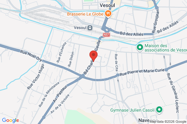 Carte de 25 Boulevard Charles de Gaulle, Vesoul, France
