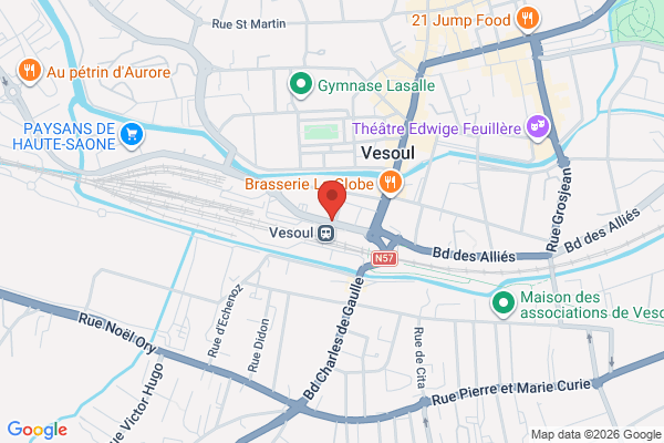 Carte de 10 Avenue de la Gare, Vesoul, France