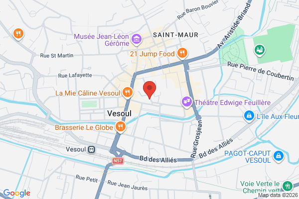 Carte de 14 Rue du Moulin des Prés, Vesoul, France