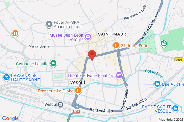 Carte de 1 Rue du Moulin des Prés, Vesoul, France
