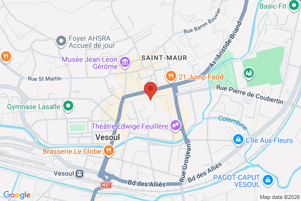 Carte de 36 Rue du Breuil, Vesoul, France