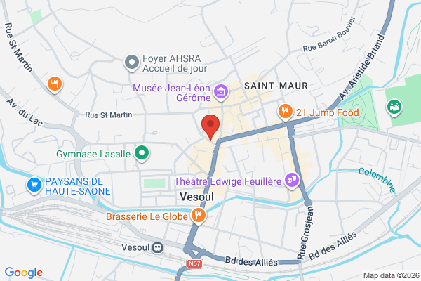Carte de 12 Rue de l'Aigle Noir, Vesoul, France