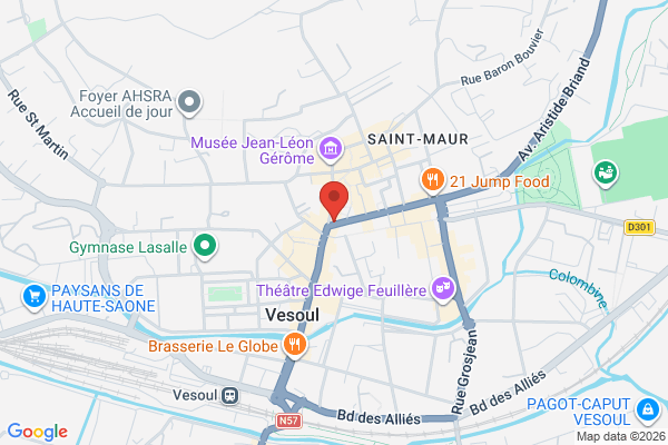 Carte de 33 Rue d'Alsace Lorraine, Vesoul, France