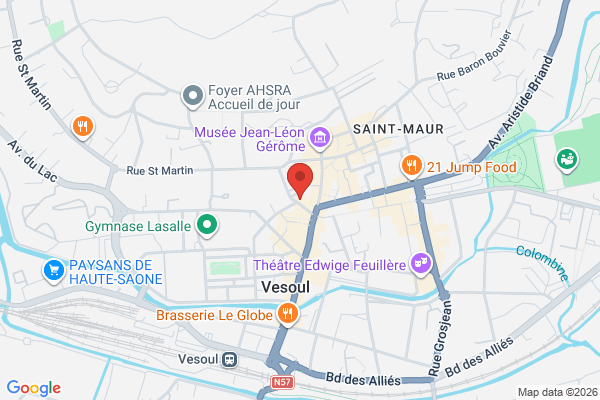 Carte de 16 Rue de l'Aigle Noir, Vesoul, France