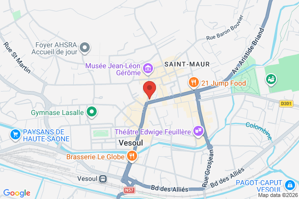 Carte de 31 Rue d'Alsace Lorraine, Vesoul, France
