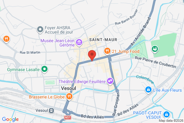Carte de 26 Rue Georges Genoux, Vesoul, France